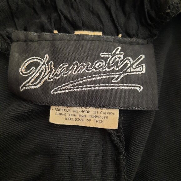 Vintage 90s Black Gothic Vampy Midi Dress Size S High Neck Cut Out Crinkled - Picture 9 of 10